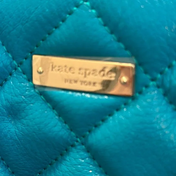 KATE SPADE Sm Maryanne Gold Coast mid teal hand bag quilted original dust bag - Picture 2 of 16